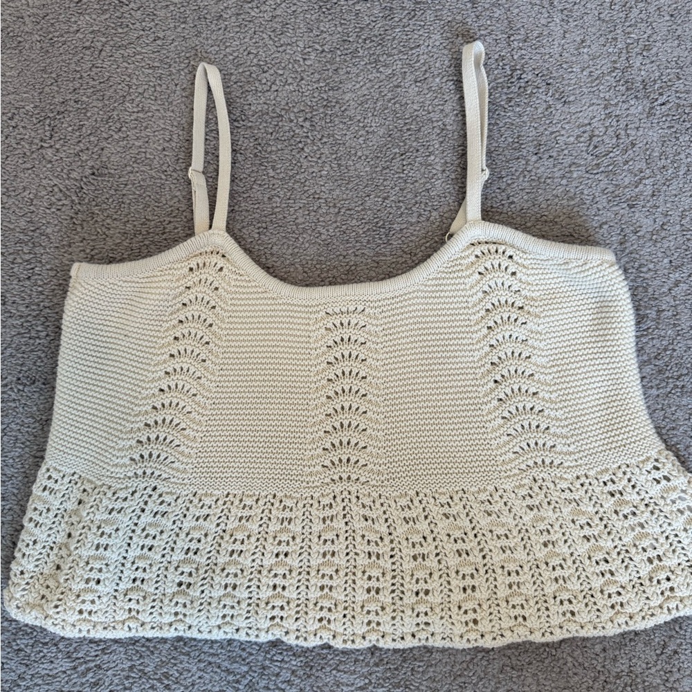 Cream Knit Camisole Top